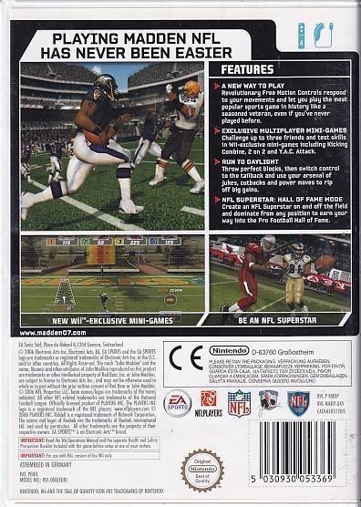 Madden NFL 07 - Wii (B Grade) (Genbrug)